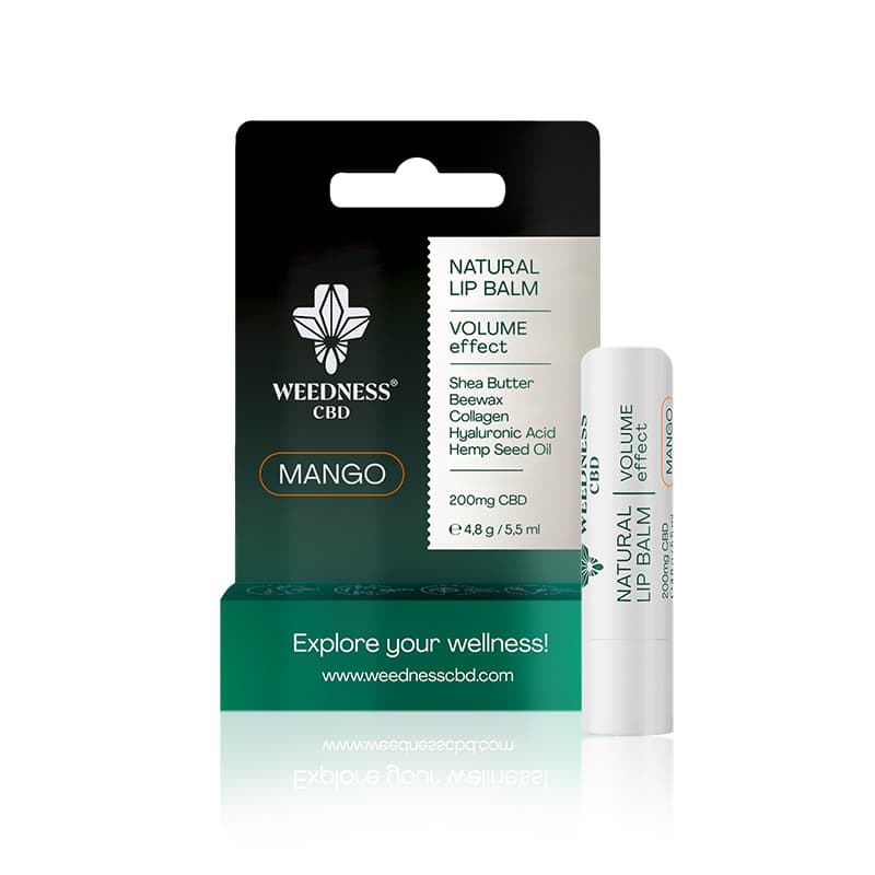 Natural Lip-Balsam mit Volumeneffekt 4% CBD (Mango)